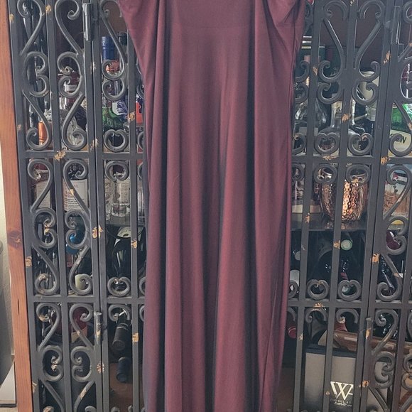 Maroon and Black Ruffled Gown from Cache - Picture 2 of 5